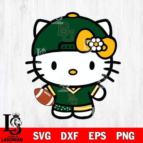 Baylor Bears Cute Hello Kitty Football 10 Svg Eps Dxf Png File, NCAA svg, Digital Download, Instant Download