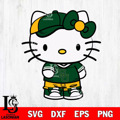 Baylor Bears Cute Hello Kitty Football 2 Svg Eps Dxf Png File, NCAA svg, Digital Download, Instant Download