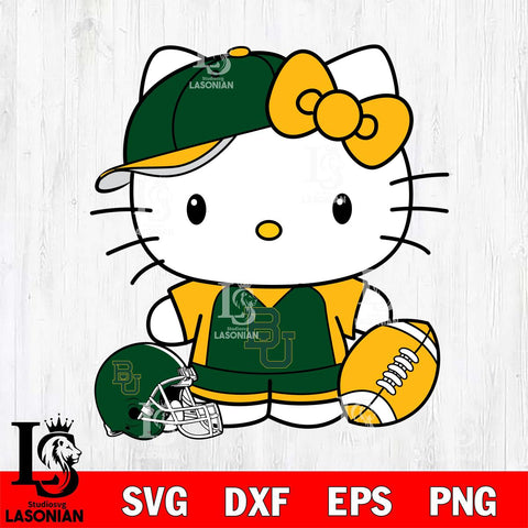 Baylor Bears Cute Hello Kitty Football 4 Svg Eps Dxf Png File, NCAA svg, Digital Download, Instant Download