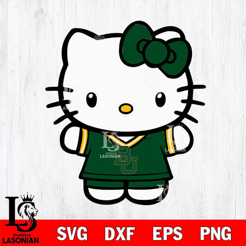 Baylor Bears Cute Hello Kitty Football 6 Svg Eps Dxf Png File, NCAA svg, Digital Download, Instant Download