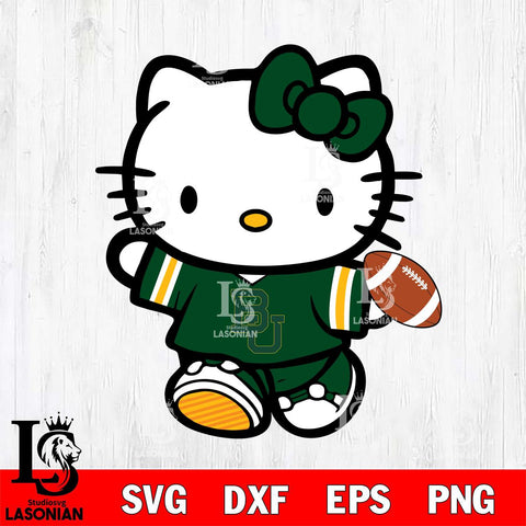 Baylor Bears Cute Hello Kitty Football 7 Svg Eps Dxf Png File, NCAA svg, Digital Download, Instant Download