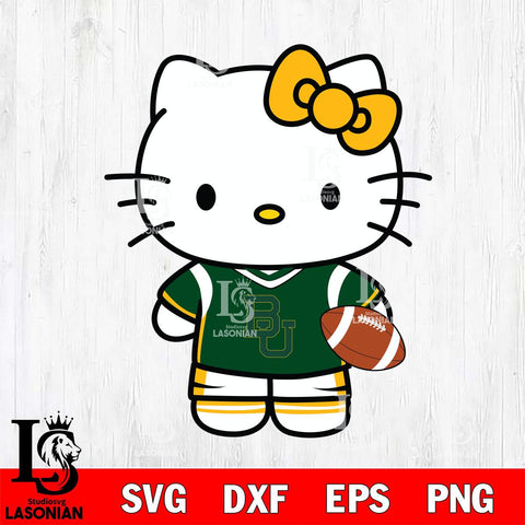 Baylor Bears Cute Hello Kitty Football 8 Svg Eps Dxf Png File, NCAA svg, Digital Download, Instant Download