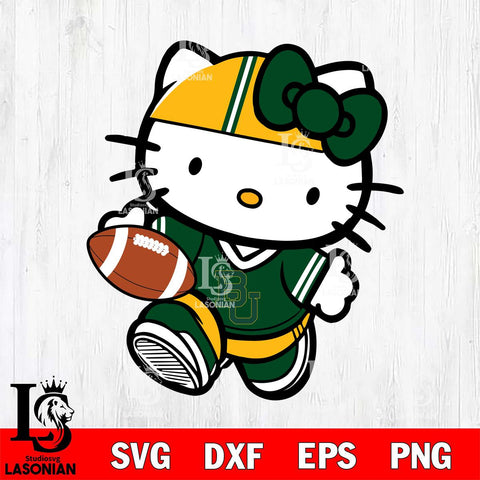 Baylor Bears Cute Hello Kitty Football 9 Svg Eps Dxf Png File, NCAA svg, Digital Download, Instant Download