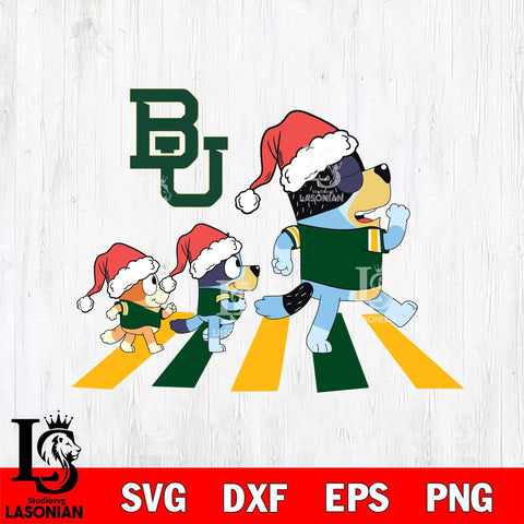 Baylor Bears Family Bluey Walking Christmas Svg Eps Dxf Png File, Digital Download, Instant Download