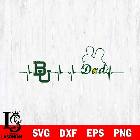 Baylor Bears Father Heart Beat Svg Eps Dxf Png File, Digital Download, Instant Download