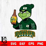 Baylor Bears Grinch Drinking Beer Christmas Cut Files Cricut, Svg Dxf Eps Png file, Digital download , Silhouette