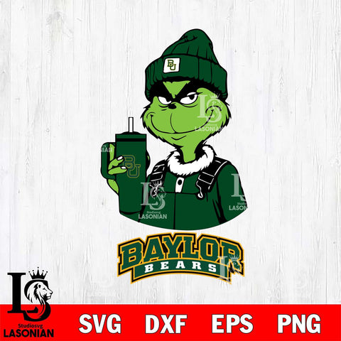 Baylor Bears Grinch Football Christmas Cut Files Cricut, Svg Dxf Eps Png file, Digital download , Silhouette