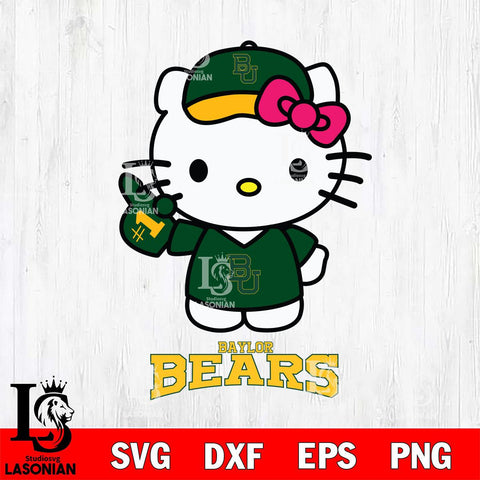 Baylor Bears Hello Kitty Best Fan Svg Eps Dxf Png File, Digital Download, Instant Download