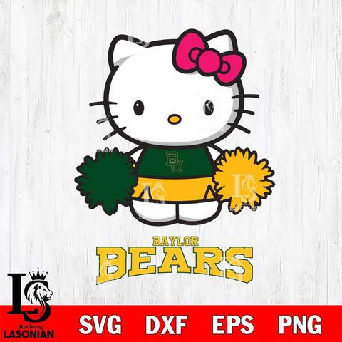 Baylor Bears Hello Kitty Cheerleader 2 Svg Eps Dxf Png File, Digital Download, Instant Download