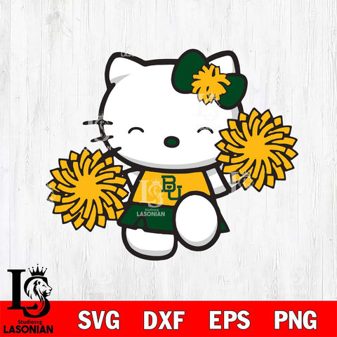 Baylor Bears Hello Kitty Cheerleader Svg Eps Dxf Png File, Digital Download, Instant Download