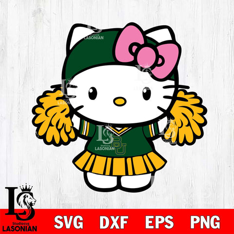 Baylor Bears Hello Kitty Cheerleader 5 Svg Eps Dxf Png File, Digital Download, Instant Download