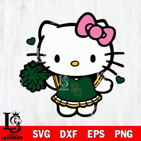 Baylor Bears Hello Kitty Cheerleader 6 Svg Eps Dxf Png File, Digital Download, Instant Download