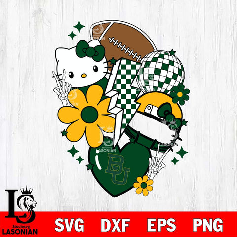 Baylor Bears Hello Kitty NCAA 2 Svg Eps Dxf Png File, Digital Download, Instant Download