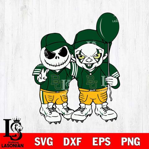 Baylor Bears Jack Skellington And Pennywise Football Svg Eps Dxf Png File, NCAA svg, Digital Download, Instant Download