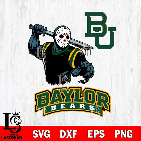 Baylor Bears Jason Voorhees 5 Svg Eps Dxf Png File, Digital Download