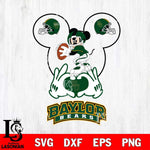 Baylor Bears Mickey Heart Rugby Svg Eps Dxf Png File, Digital Download ,Instant Download, Cricut File