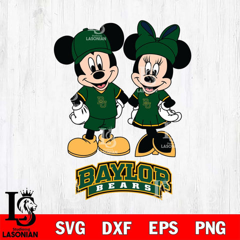 Baylor Bears Mickey Minnie Rugby Svg Eps Dxf Png File, NCAA svg , File Cut , Digital Download , Instant Download, Cut Svg Files