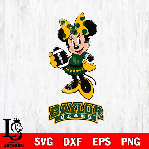 Baylor Bears Minnie Mouse, Svg Eps Dxf Png File, Digital Download