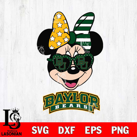 Baylor Bears Minnie Mouse Love 2, Svg Eps Dxf Png File, Digital Download