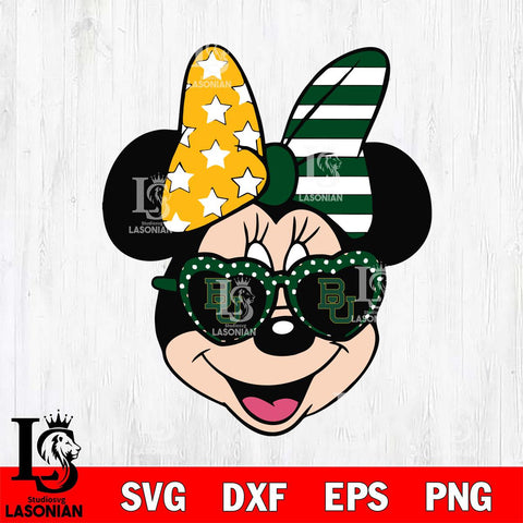 Baylor Bears Minnie Mouse Love Svg Eps Dxf Png File, NCAA svg, Digital Download, Instant Download