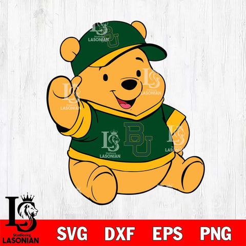 Baylor Bears Pooh Bear Svg Eps Dxf Png File, NCAA svg, Digital Download, Instant Download