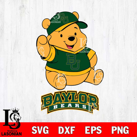 Baylor Bears Pooh Bear Disney, Svg Eps Dxf Png File, Digital Download