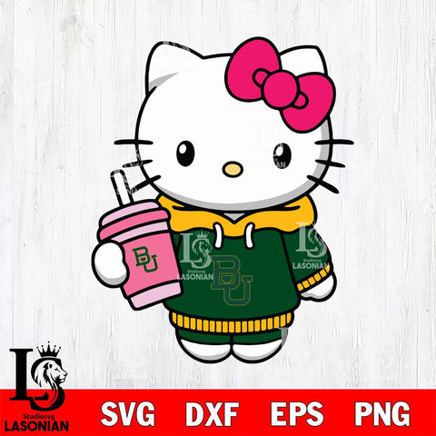 Baylor Bears Pretty Hello Kitty Svg Eps Dxf Png File, Digital Download, Instant Download