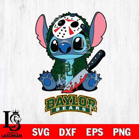 Baylor Bears Stitch Jason Voorhees Svg Eps Dxf Png File, NCAA svg, Digital Download, Instant Download