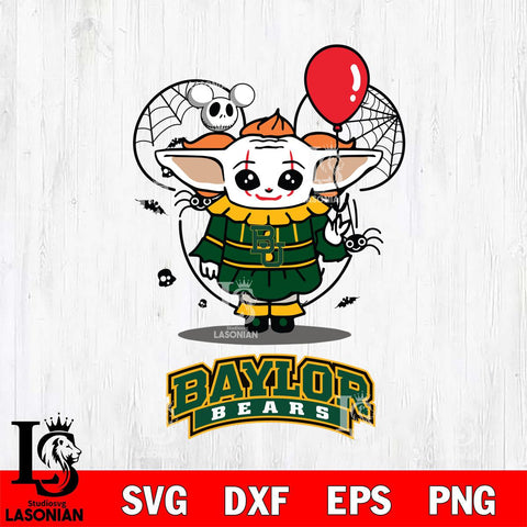 Baylor Bears Stitch Pennywise Halloween Svg Eps Dxf Png File, Digital Download, Instant Download