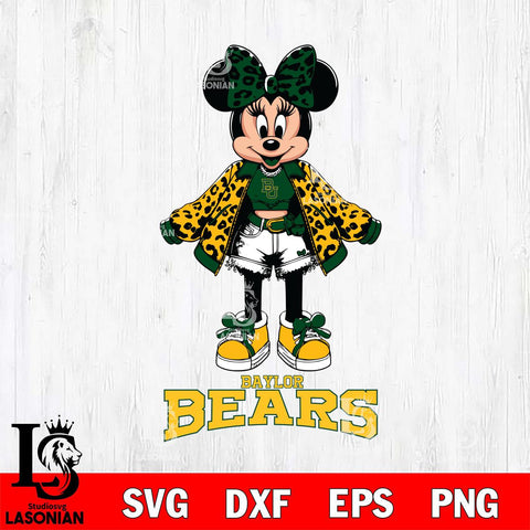 Baylor Bears Style Minnie Disney Svg Eps Dxf Png File, Digital Download, Instant Download