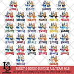 Bluey & Bingo 15 MLB ALL TEAM Svg Eps Dxf Png File, Bundle MLB svg, Digital Download, Instant Download