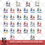 Bluey & Bingo 4 NBA ALL TEAM Svg Eps Dxf Png File, Bundle NBA svg, Digital Download, Instant Download