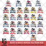 Bluey & Bingo 8 MLB ALL TEAM Svg Eps Dxf Png File, Bundle MLB svg, Digital Download, Instant Download