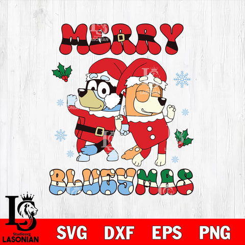 Bluey Bingo Merry Blueymas Svg Eps Dxf Png File,Christmas File Cut ,Digital Download ,Instant Download, Cricut File