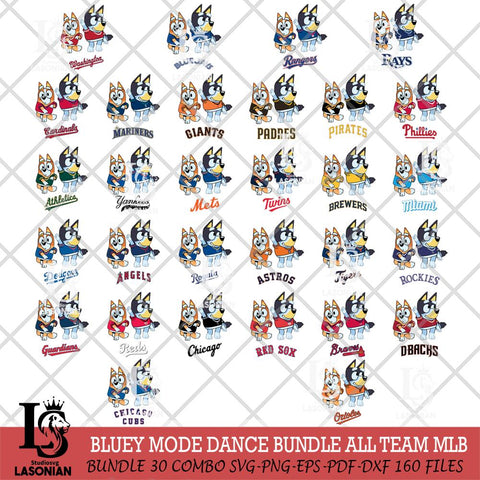 Bluey Chilli Mode Dance MLB Svg Eps Dxf Png File, Digital Download, Instant Download