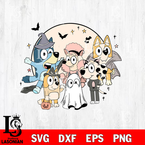 Bluey Halloween Family Svg Svg Eps Dxf Png File, Digital Download, Instant Download