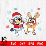 Bluey and Bingo Christmas Svg Eps Dxf Png File,Christmas File Cut ,Digital Download ,Instant Download, Cricut File