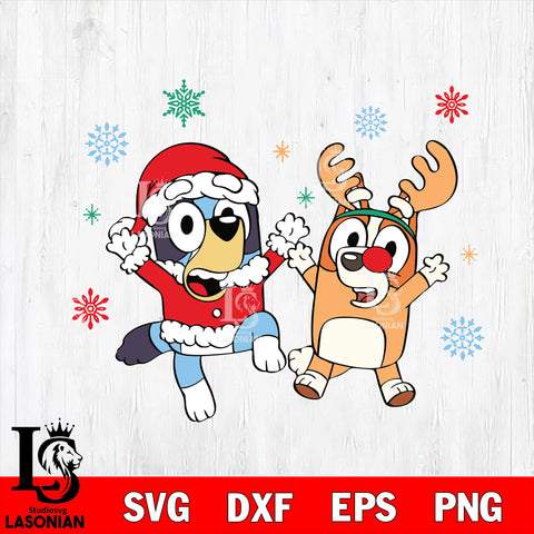 Bluey and Bingo Christmas Svg Eps Dxf Png File,Christmas File Cut ,Digital Download ,Instant Download, Cricut File