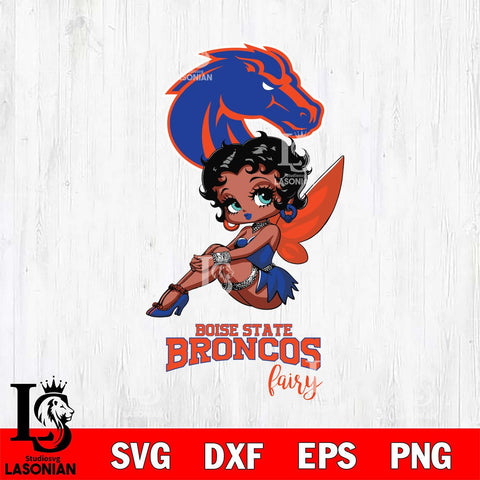 Boise State Broncos Beauty Black Fairy Betty Boop, Svg Eps Dxf Png File, Digital Download