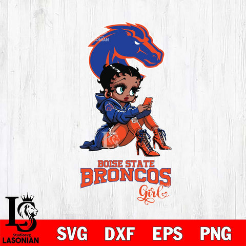 Boise State Broncos Beauty Black Fan Girl Football, Svg Eps Dxf Png File, Digital Download