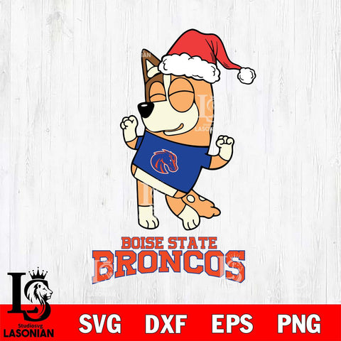 Boise State Broncos Bluey Chilli Happy Christmas Svg Eps Dxf Png File, Digital Download