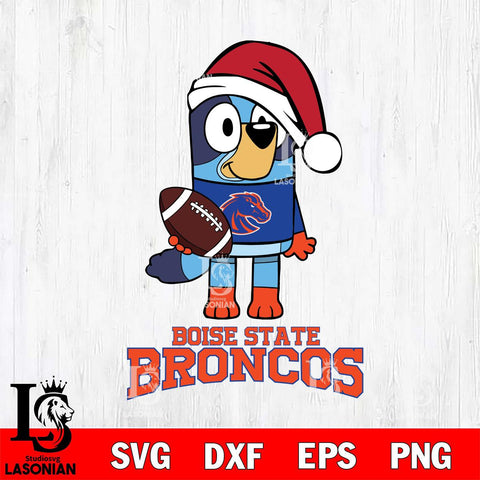 Boise State Broncos Bluey Christmas Svg Eps Dxf Png File, Digital Download