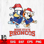 Boise State Broncos Bluey Christmas Holiday Svg Eps Dxf Png File, Digital Download