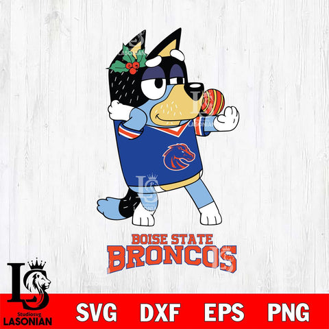 Boise State Broncos Christmas Bluey Bandit Heeler Cut Files,Bluey Cricut,Christmas Svg , Bluey svg , Digital Download, dxf eps png pdf file