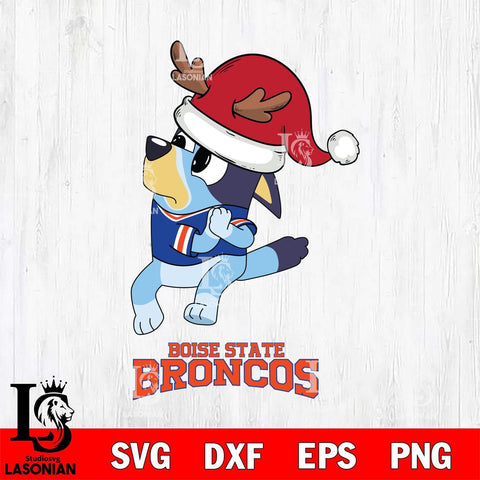 Boise State Broncos Christmas Bluey Santa Claus Cut Files,Bluey Cricut,Christmas Svg , Bluey svg , Digital Download, dxf eps png pdf file