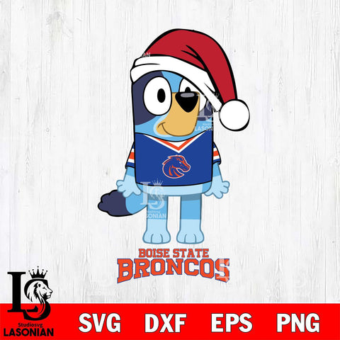 Boise State Broncos Christmas Bluey Sport Cut Files,Bluey Cricut,Christmas Svg , Bluey svg , Digital Download, dxf eps png pdf file