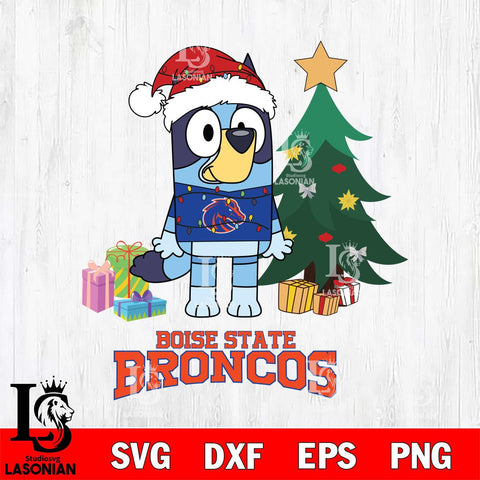 Boise State Broncos Christmas Bluey Tree Sport Cut Files,Bluey Cricut,Christmas Svg , Bluey svg , Digital Download, dxf eps png pdf file