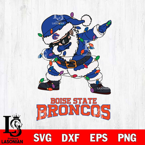 Boise State Broncos Dabbing Santa Claus Ugly Christmas Svg dxf eps png pdf file,NCAA svg,Digital Download,Cricut file