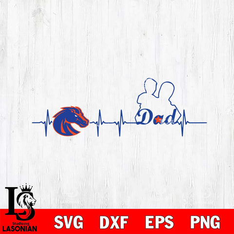 Boise State Broncos Father Heart Beat Svg Eps Dxf Png File, Digital Download, Instant Download