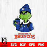 Boise State Broncos Grinch Football Christmas Cut Files Cricut, Svg Dxf Eps Png file, Digital download , Silhouette